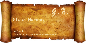 Glasz Norman névjegykártya